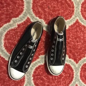 Black leather like converse
